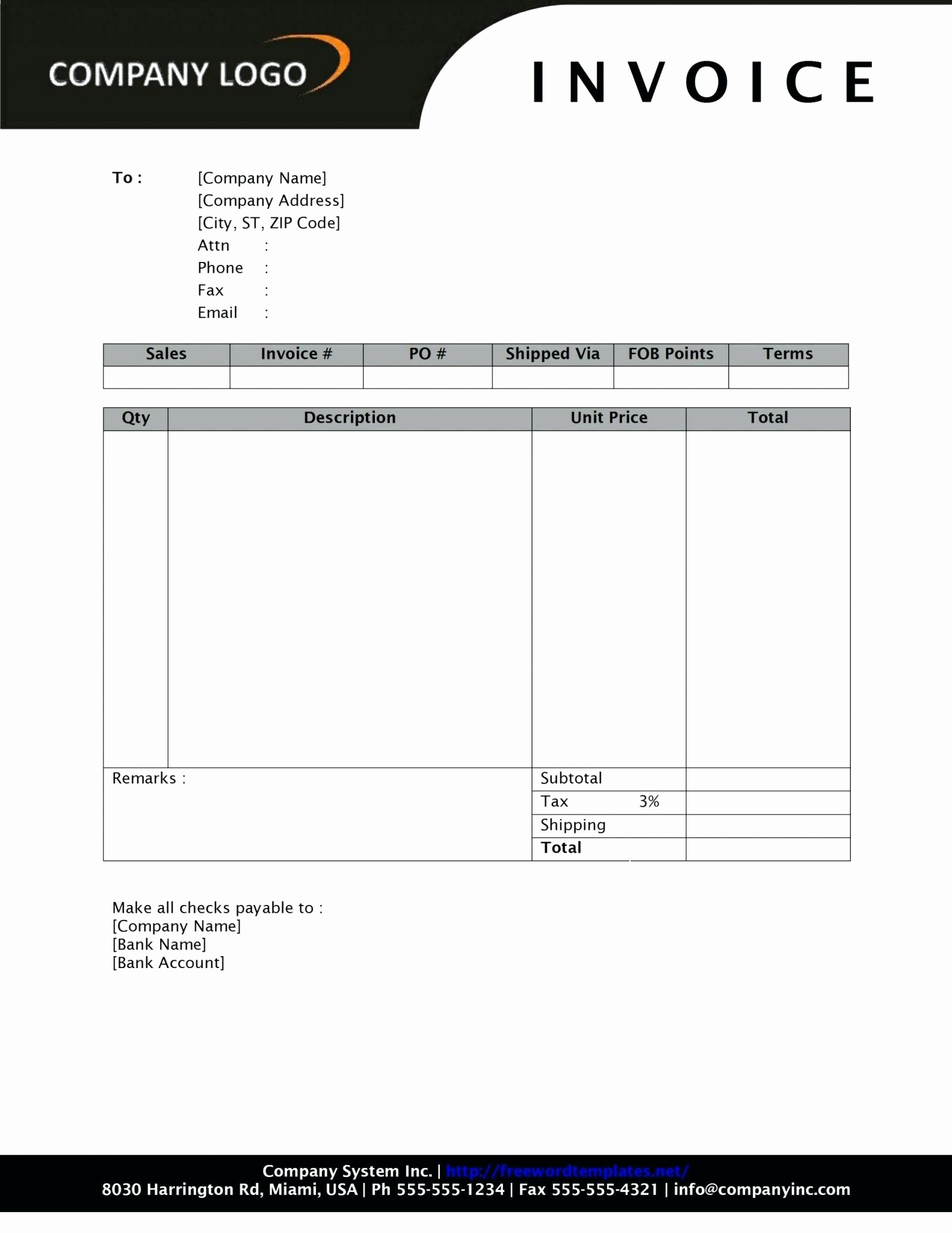 Moving Invoice Template New Template Moving Invoice Template